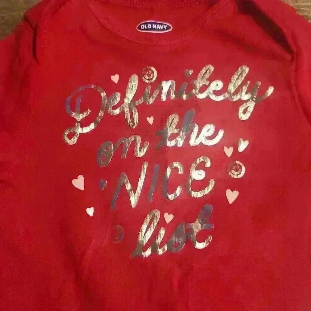2 Piece Holiday Outfit. Top Old Navy Size 6-12 months. Bottoms Garanimals - Picture 2 of 8